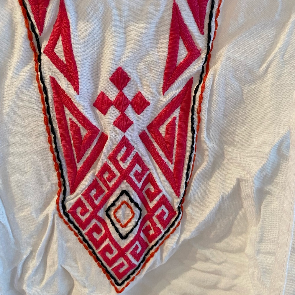 Lightweight white coverup with 3/4 sleeves and strings